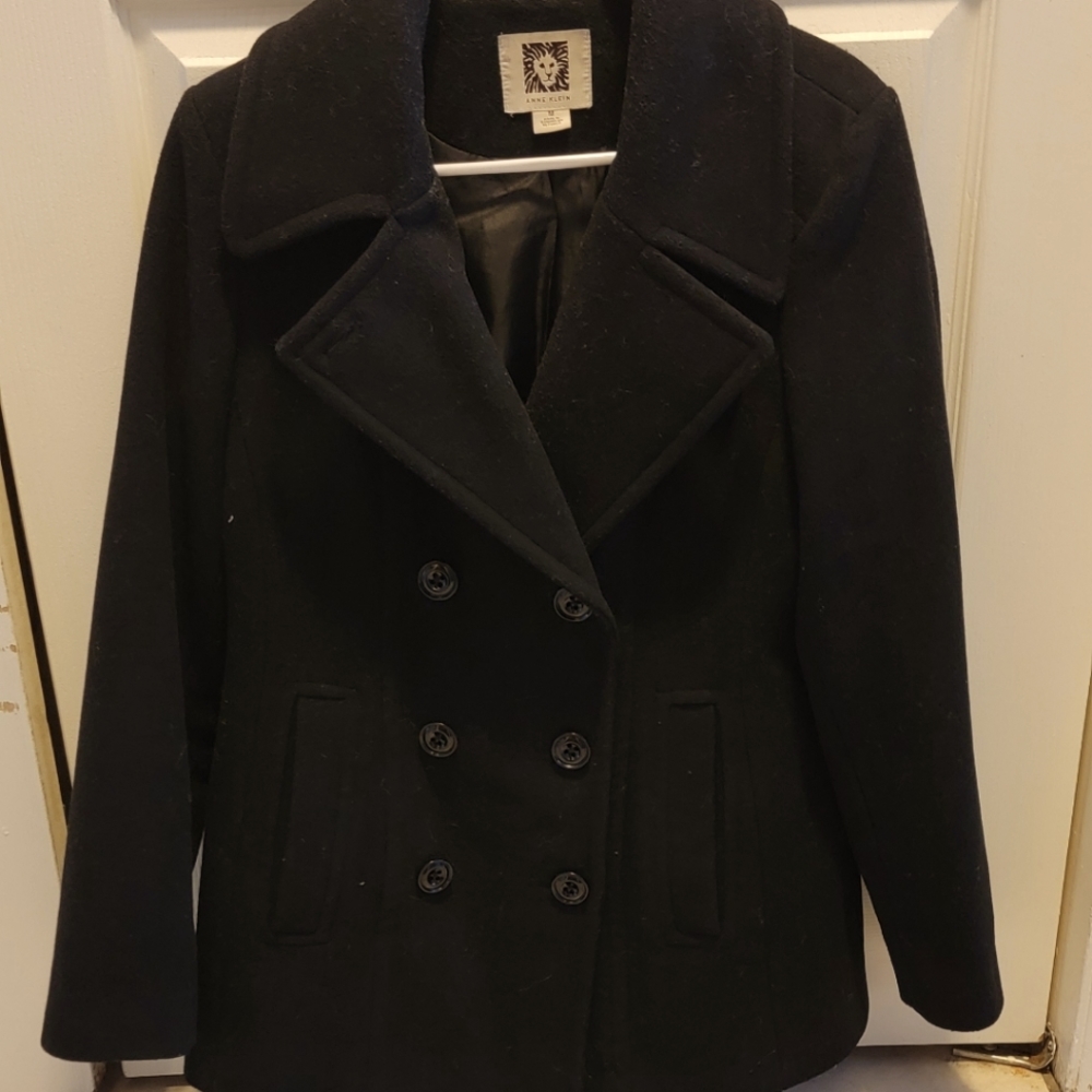 Anne Klein Black Peacoat Size M